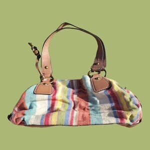 ☆⋆🌈｡ Fossil striped beachy 2000s hand bag purse 𖦹°🌈‧☆